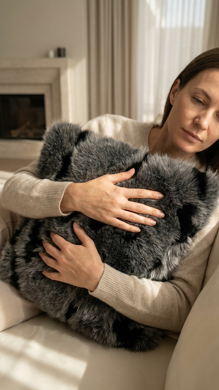 EMPERADOR FAUX LEOPARD FUR CUSHION